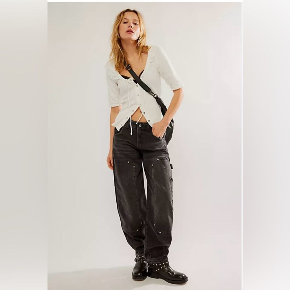 NWT FREE PEOPLE WE THE FREE LOREN CARPENTER BARREL JEANS